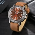 thumbnail image 1 of Reloj de cuarzo para hombre, relojes de moda para hombre xinew, reloj de pulsera analógico de cuarzo con fecha deportiva de cuero y acero inoxidable para hombre, 1 of 3