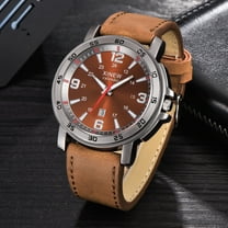 Ausyst Men's Watch Fashion xinew Men Sports Date Analog Quartz Leather Stainless Steel Wrist Watch Watches for Men