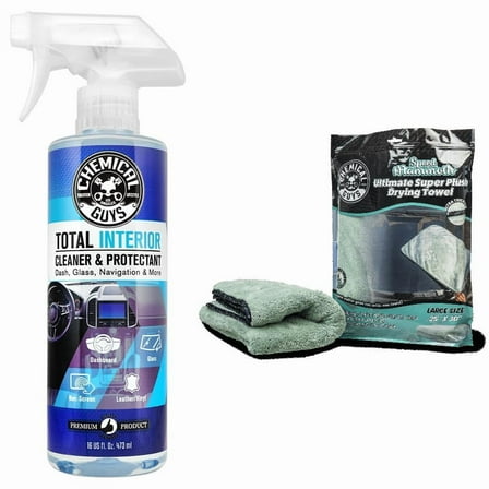 Chemical Guys All-In-One Interior Care Bundle – Total Interior Cleaner   Super Plush Drying Towel