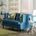 thumbnail image 2 of Furniture of America Boree Transitional Fabric Tufted Loveseat in Dark Teal Blue, 2 of 7