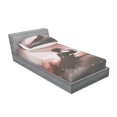 thumbnail image 3 of Ambesonne Japanese Fitted Sheet & Pillow Sham Set, Samurai Japan, Queen, Salmon Umber, 3 of 3