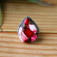 thumbnail image 4 of Rose Pink Dahlia Turquoise Ring, Teardrop Ring, 925 Silver Ring, Statement Ring, Beaded Ring, Charm Ring Boho Ring, Pear Stone, Gift For Her, 4 of 8