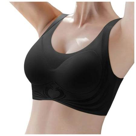 Wireless Bras for Women  Push-up Full Coverage Seamless Supportive Push Up Bralettes Everyday No Underwire Anti Sagging Bra Sports Bras (Black  6X-Large)