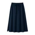 thumbnail image 5 of Hurxie Women's Casual High Waist Elastic Drawstring Stretch Sweat Slit Midi Skirt with Pocket Navy,4XL, 5 of 6