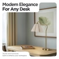 thumbnail image 3 of KUNJOULAM Modern Minimalist Style Gold Curved Metal Lamp Post Decorative Desk Lamp, Use E26 Bulb With Linen Petal Shaped Lampshade(bulb Not Included), 3 of 9