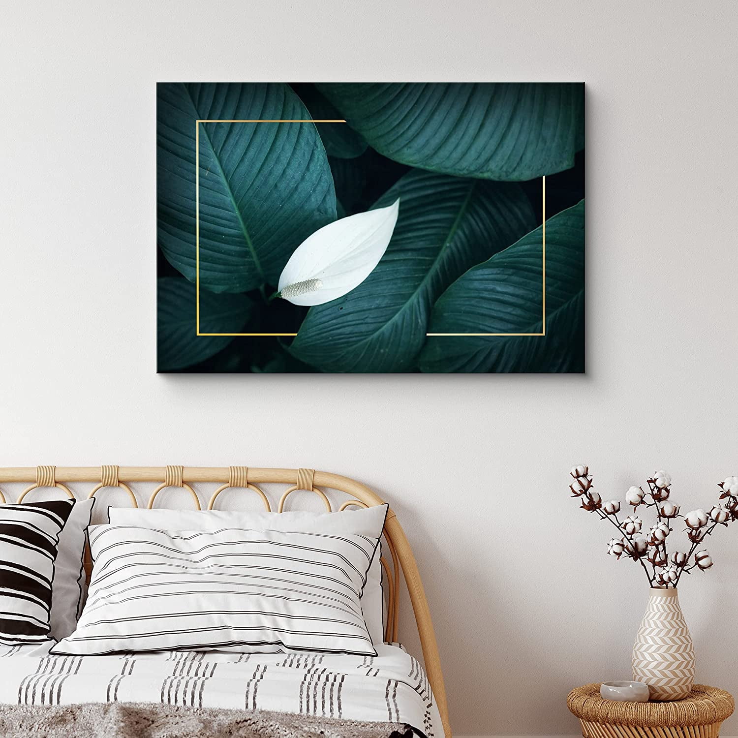 PixonSign Canvas Print Wall Art White Petal Drops Down Over Banana ...