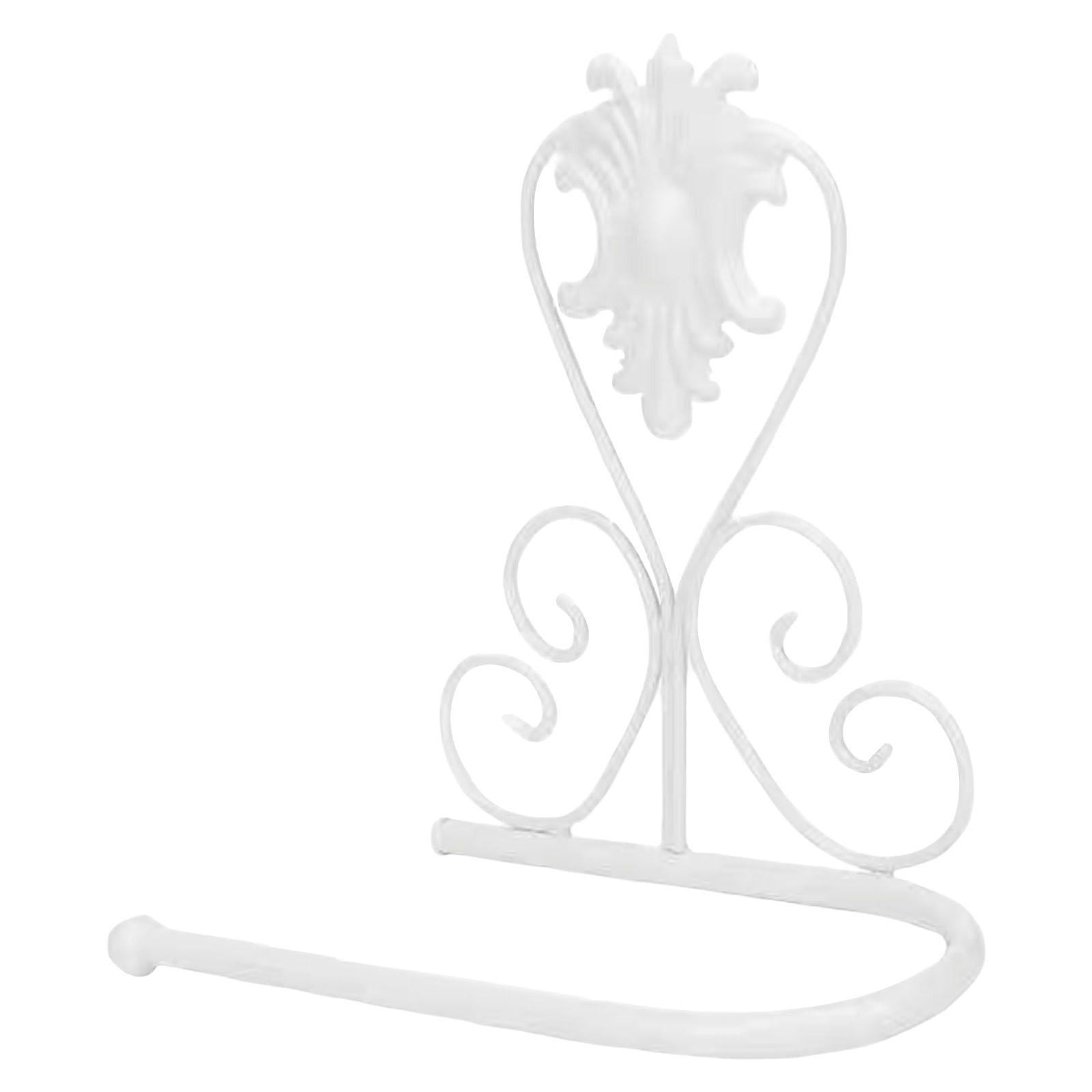 Iron Roll Paper Towel Hanging Paper Towel Holder Tissue Dispenser White