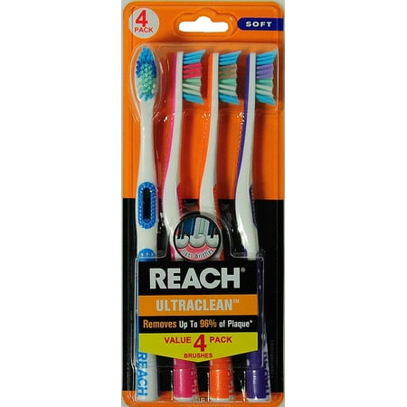 Reach Ultraclean Toothbrushes, Soft, 4 count (Best Position To Reach G Spot)