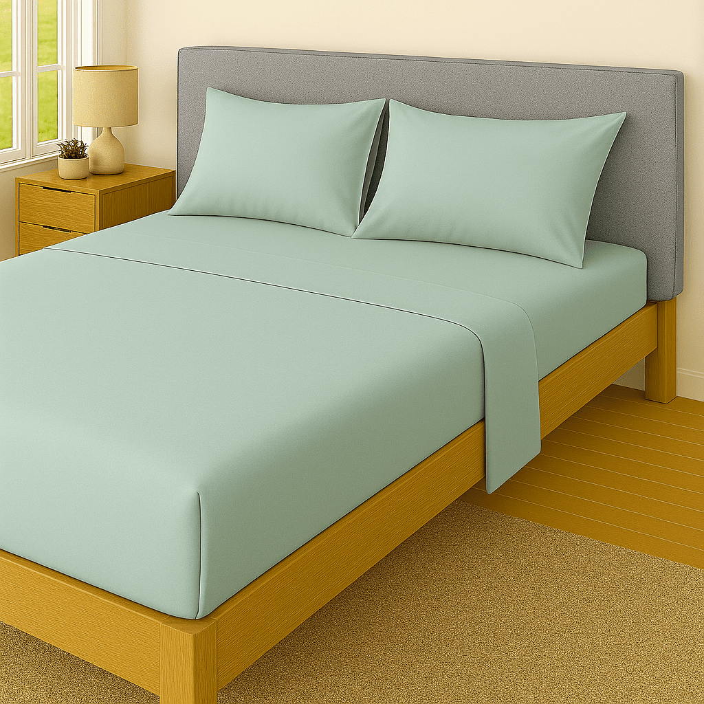 Mainstays Bed-in-a-Bag Comforter and Sheet Set, 7-Piece, King, Green Geo, Reversible
