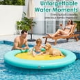 thumbnail image 6 of TLSUNNY 8FT Round Inflatable Water Hammock for Adults, Portable Sunbathing Tanning Pool Lounger with Pump, for Lake, Ocean & River, 6 of 9