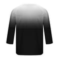 thumbnail image 4 of ShiShine Men's Crew Neck Shirts Gradient Color Crewneck Button Shirt Fit Athletic Tees Fall Winter Casual Tops, 4 of 5