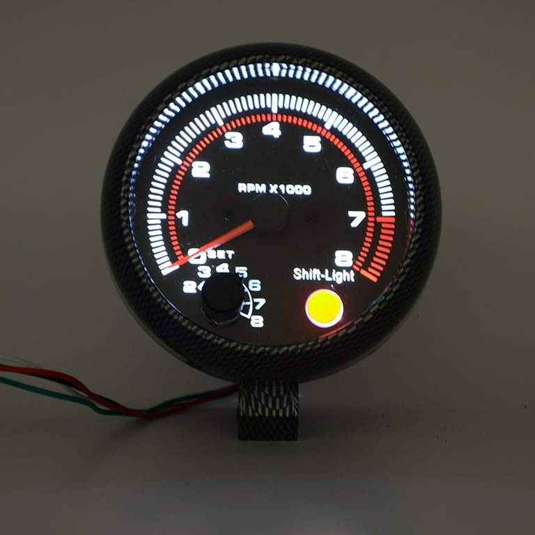 Kaufe Pdtoweb 3,75 Zoll Universal Auto Tachometer Tacho Gauge Meter LED  Shift Licht 0-8000 U/min