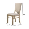 thumbnail image 5 of Benjara 22" Wood Dining Chairs Set of 2- Beige Cushioning- Slatted Low Back, 5 of 6