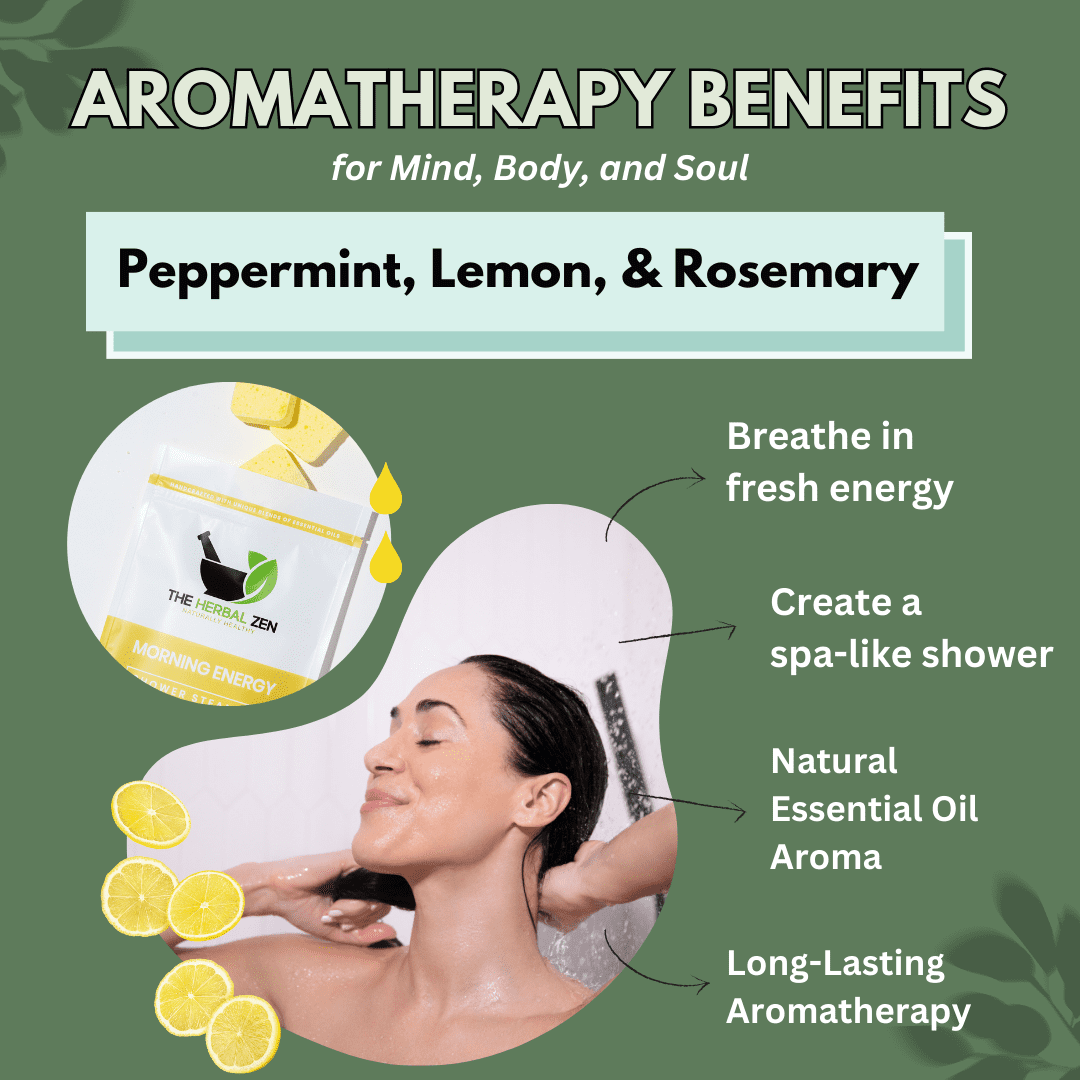 Morning Energy Shower Steamers Aromatherapy For Energy - USA Made Mothers Day Gift for Mom - Peppermint & Lemon Shower Bomb Tablets -Soothing Natural Essential Oils (10 Pack)