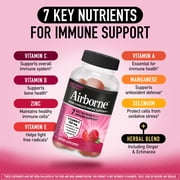 Airborne Very Berry Flavored Gummies, 21 count - 750mg of Vitamin C and Minerals & Herbs Immune Support (Packaging May Vary)