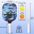 thumbnail image 4 of Pickleball Paddles Set Of 2, Fiberglass Surface, Camouflage Print, 4 Balls & Bag, 4 of 5