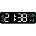 thumbnail image 2 of LED Wall Clock with Temperature Humidity Display Date and Week Function Rectangle Design Digital Alarm Timer, 2 of 5