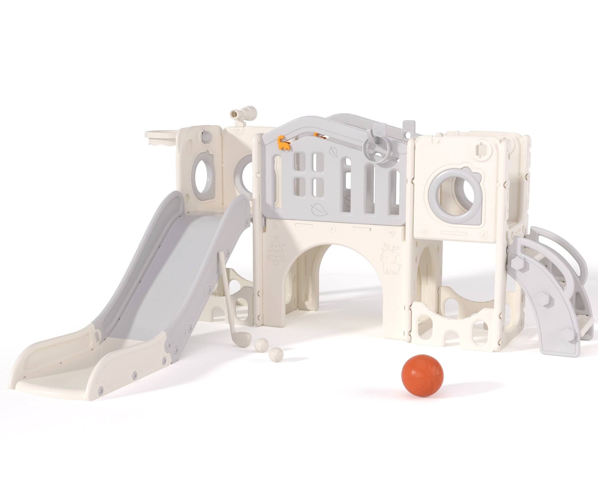 XJD 11 in 1 Toddler Slide PlaySet for kids indoor/outdoor for Toddlers Age 1-3, Gray