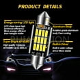 thumbnail image 3 of Ruiandsion 6418 Led Festoon Bulb 36mm 1.42in C5W Festoon Led, Super Bright 12SMD 4014 Chips 6000k White Interior Led Bulb Used for Car Map Dome Courtesy Trunk Light etc, Pack of 2, 3 of 8