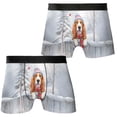 thumbnail image 3 of Playful Basset Hound Welcomes Winter Snowy Day with Cardinal Bird All Over Print Boxer Briefs Underwear for Men Dad Bassets Dog Breed Lovers Gifts Idea - 120177, 3 of 6