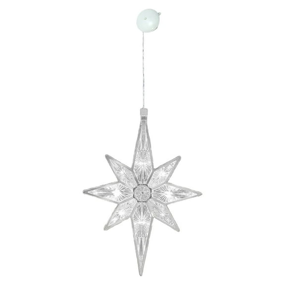 Noothes Battery Operated Christmas Star Silhouette Light with Warm White Glow, Indoor Outdoor Window and Wall Decor for Festive Holiday Displays
