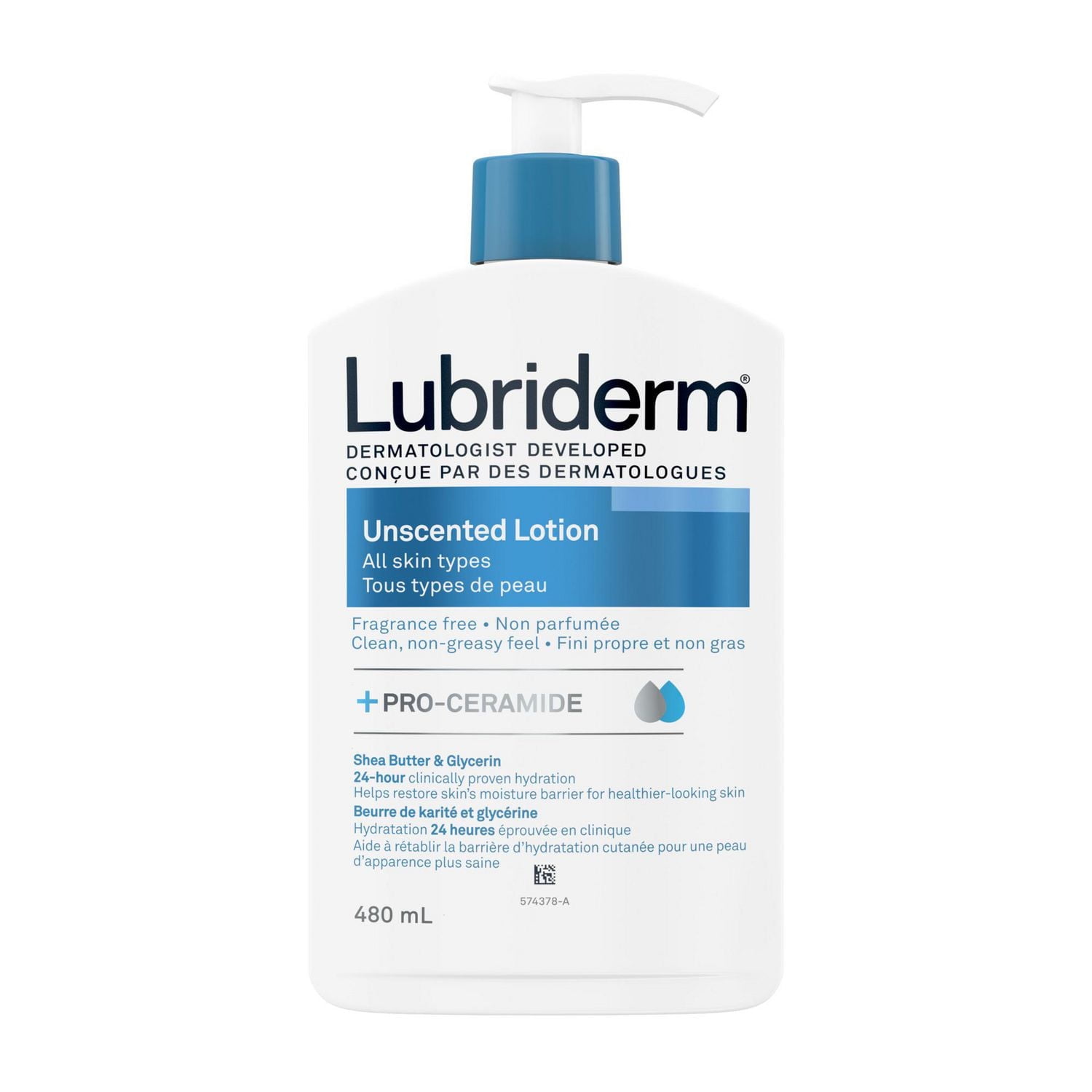 Lubriderm Unscented Lotion, Shea Butter and Glycerin, Dry Skin