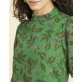 thumbnail image 5 of MoomayaWomens PrintedTurtle Neck Top,Cuffed QuarterSleeves Summer Chic Tops, 5 of 7