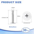 thumbnail image 2 of Uxcell 30Pcs M4.8x25mm White Pan Head Self Tapping Screws for Metal, Silver, 2 of 6