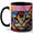 Black, variant on Stained Glass Cat Coffee Mug, Rainbow Pet Mug, Ceramic 11 oz