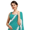 thumbnail image 2 of Women's Georgette Partywear Saree Ruffle Frill Sari with Readymade Blouse , Color: Teal | Size: 42, 2 of 5