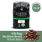The Bean Coffee Company Organic Water Processed DECAF California Blend, Medium Roast, Whole Bean, 5-Pound Bad
