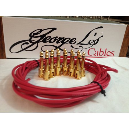 George L 155 Pedalboard Effects Cable Kit LARGE .155 Red / GOLD 15/14