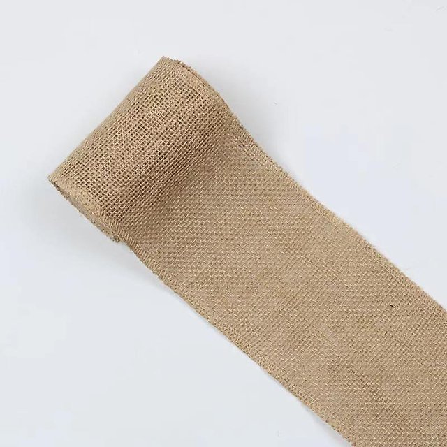 Artesanía hecha a mano de yute natural con decoración navideña, costura casera, 11 Feliz Sencillez
