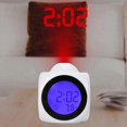 thumbnail image 2 of LCD Projection LED Display Time Digital Alarm Clock Talking Voice Prompt Snooze (White), 2 of 5
