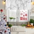 thumbnail image 6 of Modern White Valances for Windows, Decorative Rod Pocket Window Valance Curtains, Minimalist Abstract Ribbon A Sketch Rt Short Curtain Drapes for Kitchen/Bathroom/Living Room, 2 Panels, 42" W x 18" L, 6 of 8