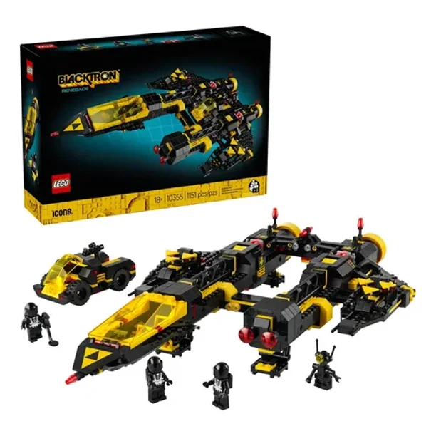 LEGO Icons Blacktron Renegade Kit de construcción de Nave Espacial para Adultos, Regalo nostálgico para Fans de los Sets coleccionables y la decoración Espacial 10355
