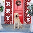 thumbnail image 3 of Adornos navideños para porche, pancarta de Feliz Navidad, letrero navideño para porche, grandes adornos navideños para puerta de entrada al aire libre, decoración navideña a cuadros rojos, 3 of 5
