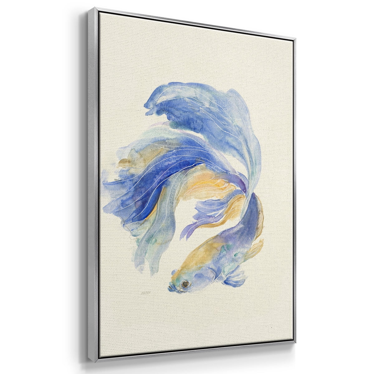 Betta II Framed Premium Gallery Wrapped Canvas - Ready to Hang - 25 x 37 - Silver Floating Frame