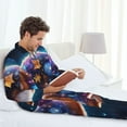 thumbnail image 6 of Sikiie Colorful Star River Squirrel Mens Pajama Set, Soft Warm Long Sleeve Sleepwear, Cozy Button-Down Pjs for Men-X-Large, 6 of 7