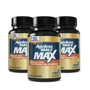 (3 pack) (3 pack) Ageless Male Max Total Testosterone & Nitric Oxide Booster, Capsules, 60 Ct.