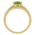 thumbnail image 4 of 3.36 ct Brilliant Princess Cut Natural Peridot 18K Yellow Gold Solitaire with Accents Engagement Bridal Wedding Ring Band Set size 6.75, 4 of 7