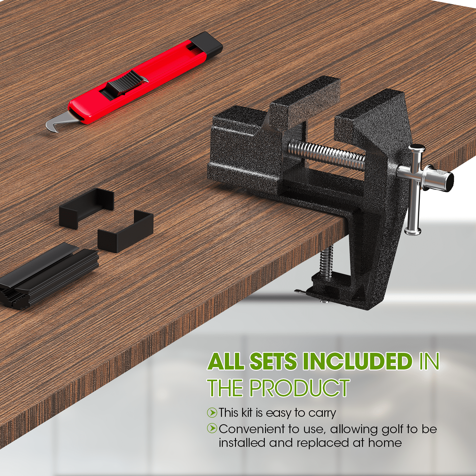 Golf Grip Kit for Regripping Golf Clubs, Portable Table Vise Rubber Clamp for Golf Grip Removal Tool , Golf Club Regripping Kit
