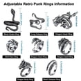 thumbnail image 2 of Anillos punk vintage LIUYMXG 8 piezas ajustables de pulpo dragón y serpiente, 2 of 5