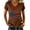 Brown, variant on Women's 250th Anniversary USA T-Shirt, Patriotic V-Neck Short Sleeve Top, 1776-2026 Independence Day Commemorative Shirt with Contrast Trim, Summer Graphic Tee