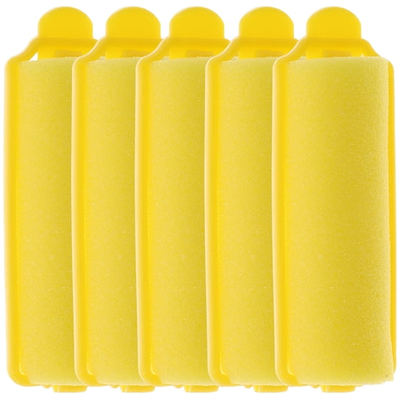 BESTYASH 24Pcs Sponge Hair Rollers for Home Use Yellow Hair Styling Curler with Smooth Surface