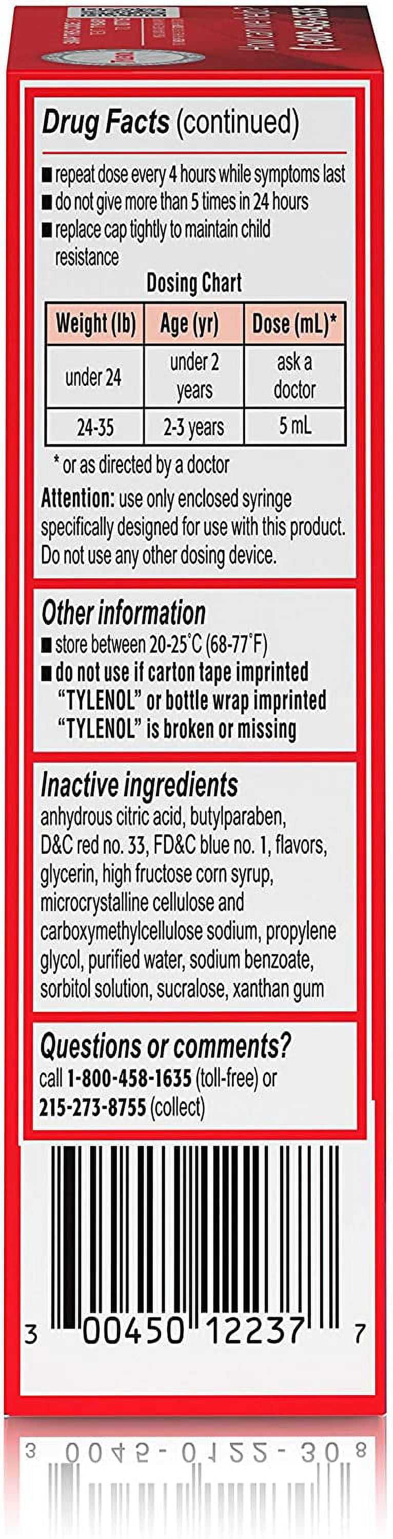 TYLENOL Pain + Fever Infants, Grape Flavor 1 oz (Pack of 3)