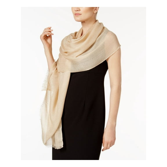 INC Ivory Metallic Shimmer Wrap Fringed Evening Scarf