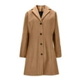 thumbnail image 6 of Women Pea Coats Winter Warm Lapel Collar Single Breasted Trench Coat Business Long Jacket Overcoat Coffee 2XL, 6 of 7