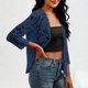 thumbnail image 2 of TaTaai Womens Lightweight Open Front Blouse Long Sleeve Loose Fit Summer Cardigan Mesh Cover Up Casual Beachwear Gift, 2 of 8