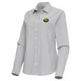 thumbnail image 2 of Women's Antigua Gray Iowa Hawkeyes Porter Woven Tri-Blend Long Sleeve Button-Up Shirt, 2 of 3